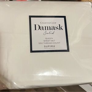 Charter Club Damask Collection White Sheet Set… brand new never opened